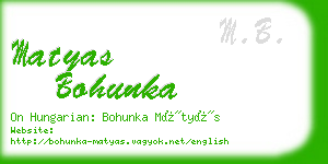 matyas bohunka business card